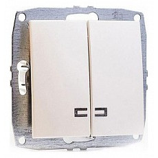 Выключатель двухклавишный с подсветкой без рамки mono electric despina - larissa 500-002525-103